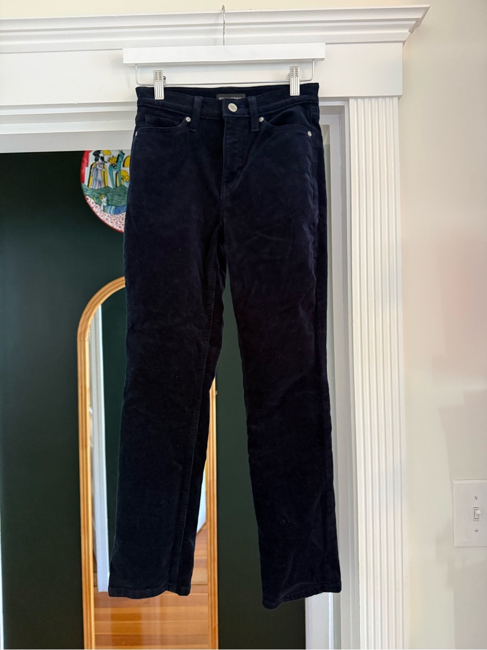 Banana Republic Navy Corduroy High-Rise Straight Pants Size 24